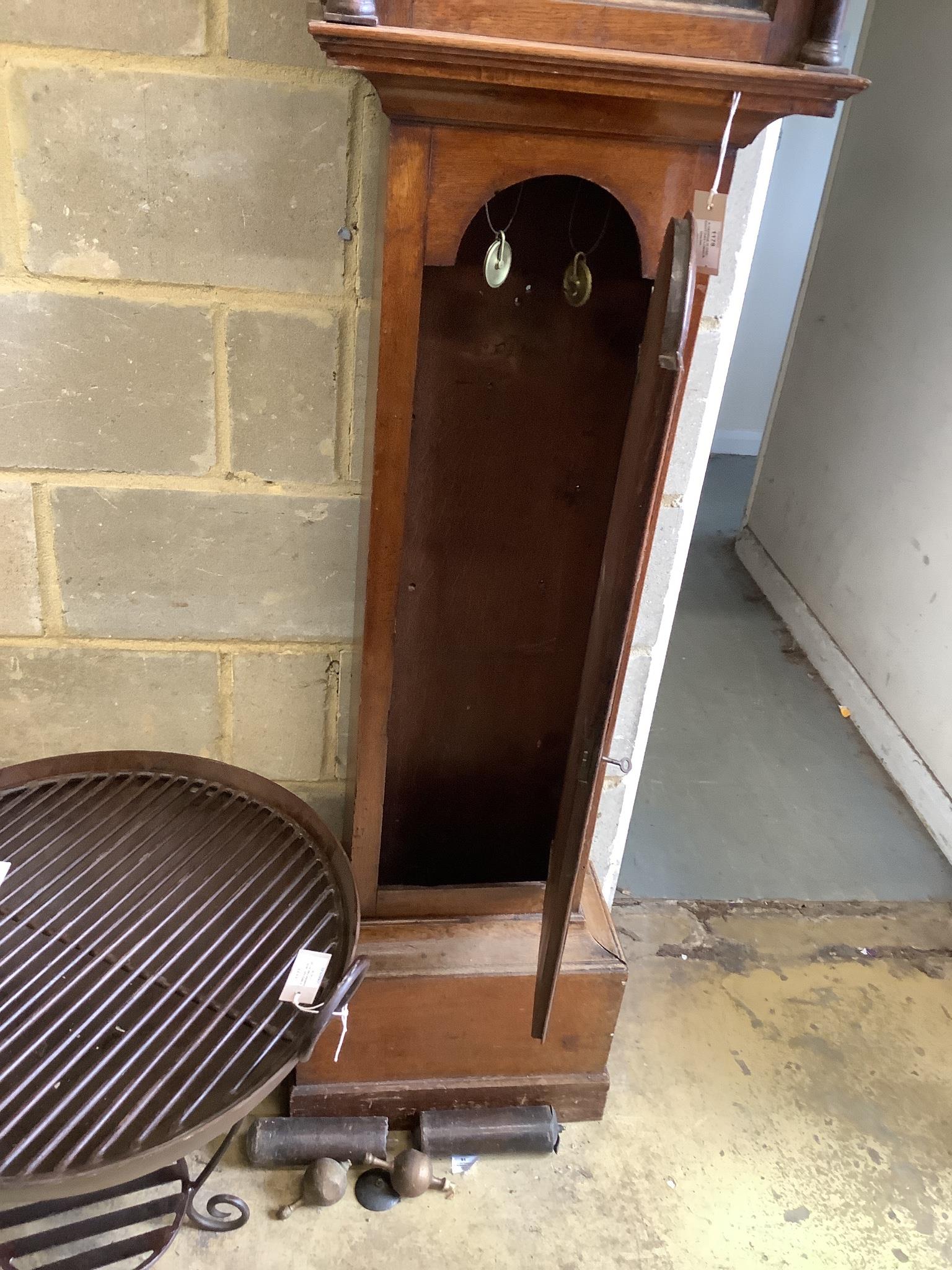 A George III oak eight day longcase clock, marked William Nash Bridge, height 210cm